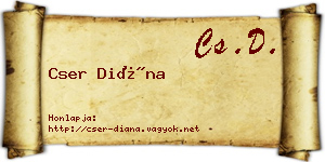 Cser Diána névjegykártya